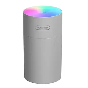 Mini Humidifier for Bedroom Office Desk, Small Personal Cool Mist Humidifiers with Colorful Light, USB Powered, 2 Spray Modes, Auto Shut-Off, Ultra-Quiet Portable Air Humidifier for Travel (Grey)