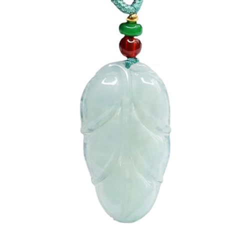 Pendentif à eau bleue à feuilles de jadéite naturelle pour sublimer vos tenues de soirée