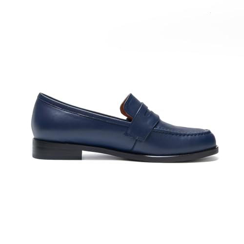 Image of ONEENO Women's Classic Flat Leather Penny Loafer