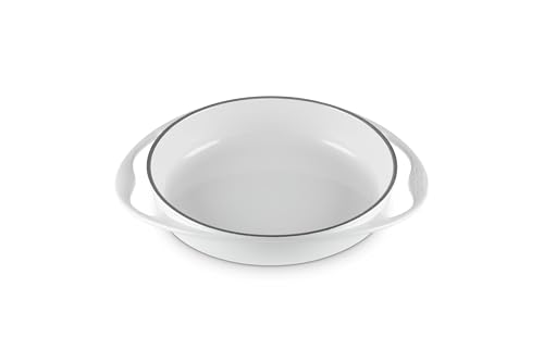 Le Creuset Enameled Cast Iron Traditional Round Tarte Tatin Dish, 2 qt., White Le Creuset Enameled Cast Iron Traditional Round Tarte Tatin Dish, 2 qt., White