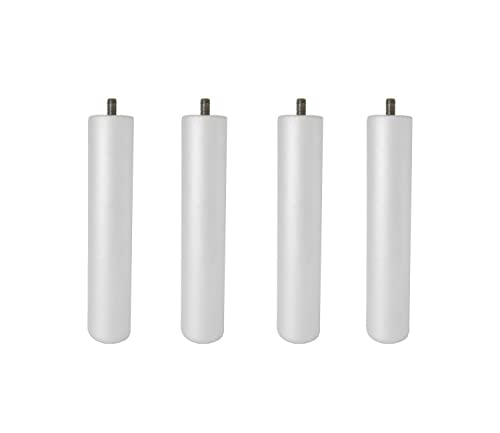 Cama express Set di 4 gambe in legno per rete o base imbottita | gambe colore bianco da 25 cm con filettatura per M-10