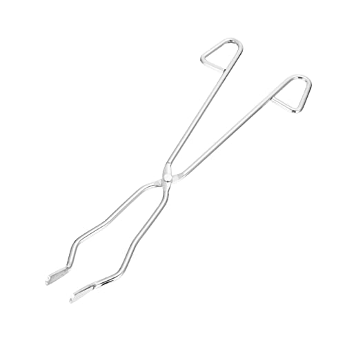 Veemoon Professional Lab Crucible Clip Silver Serving Tongs Forceps Clamp Pliers