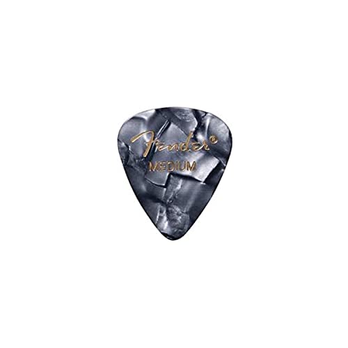 Image of Fender Premium Celluloid Guitar Picks 351 Shape, Guitar Accessories, Black Moto, Medium, 12-Pack