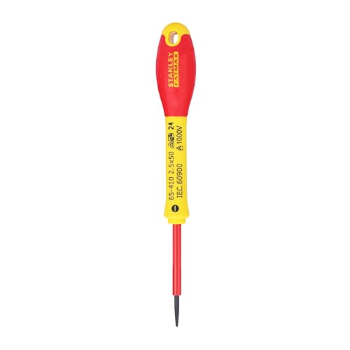 Stanley 0-65-410 Fat Max Screwdriver Insulated Slotted 2.5X50Mm-Red And Yellow - Image 4