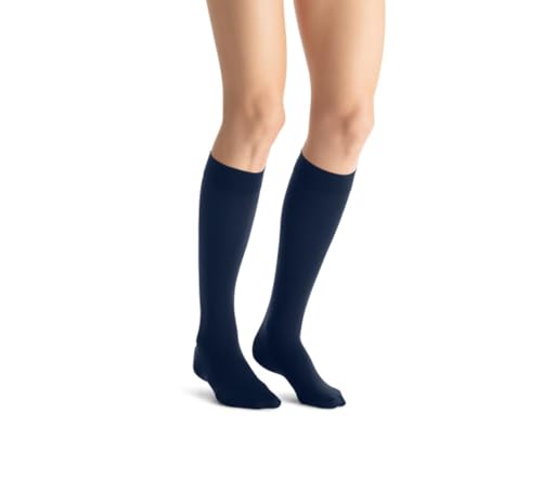 BSN Medical 115741 Jobst Opaque Compression Hose, Knee High, 20-30 mmHg, Closed Toe, Medium, Midnight Navy