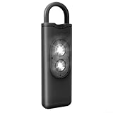 Besttoolifes Alarma personal con 130 dB y luces LED estroboscópicas duales para mujeres, uso al aire libre (color negro)