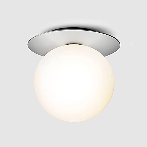 Plafonnier LED moderne en verre ondulé argenté pour couloir et balcon