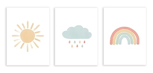 Peinture sur toile soleil et nuage pour illuminer le quotidien de votre enfant