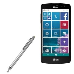 BoxWave Stylus Pen Compatible with LG Lancet - DualTip Capacitive Stylus, Fiber Tip Disc Tip Capacitive Stylus Pen - Metallic Silver