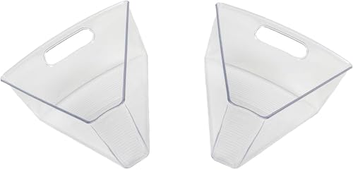 Kitchen Spaces KSCL2S6-AMZ Corner Lazy Susan Pantry Organizer, Plastic, Clear, 2 Pack