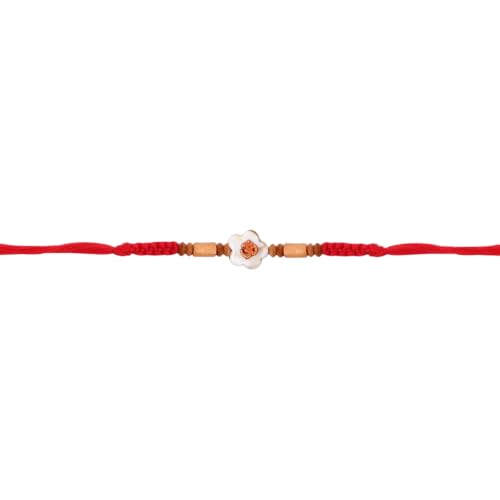 Image of I Jewels Sandalwood Beads Rakhi With Roli Chawal & Rakshabandhan Card for Men /Bro /Brother (Style 3)