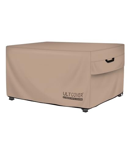 ULTCOVER Rectangular Gas Fire Pit Table Cover 44x28 inch Waterproof Heavy Duty Firepit Cover