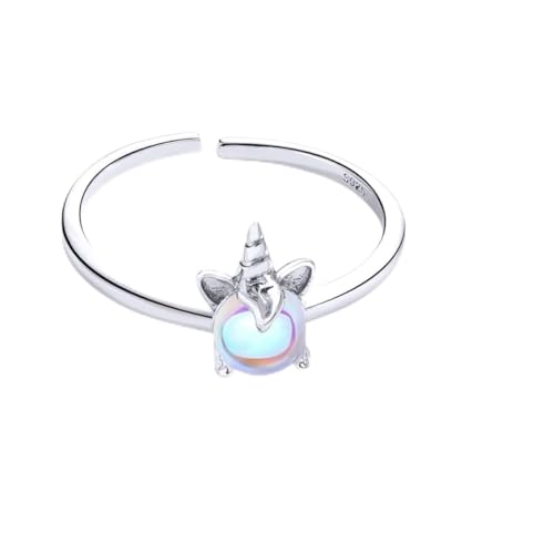 Anillo de unicornio abierto en plata 925 ideal para fiestas diario