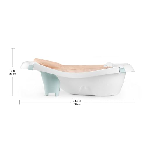 Image of Fisher-Price Baby to Toddler Bath 4-in-1 Sling 'N Seat Tub with Removable Infant Support and 2 Toys, Summer Blossoms