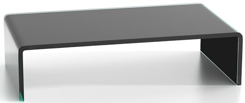 DURATABLE® TV Aufsatz aus Glas in Schwarz 450 mm x 250 mm x 110 mm...