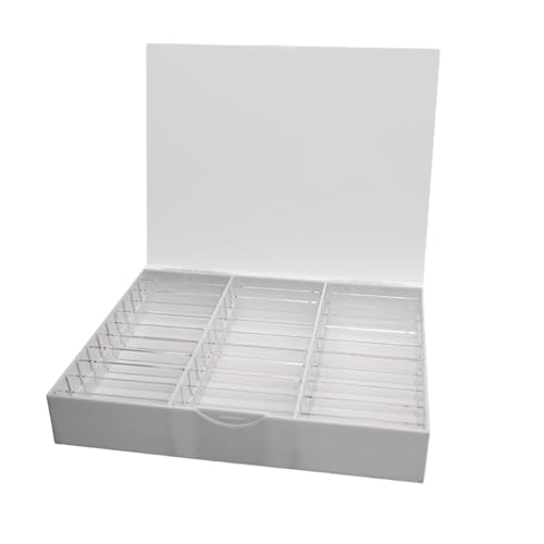 Shamiina ネイルアート収納ボックス フェイクネイルチップ収納ケース 30セルオーガナイザー コスメケース 透明蓋付き ネイルサロン 家庭用, クリア