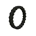 QALO Women's Stackable Silicone Ring, Jet Black, Chevron, Size 7