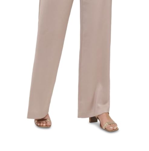 Anne Klein Women's Wide Leg Pull On Satin Pants Brown Size 12 Petite3