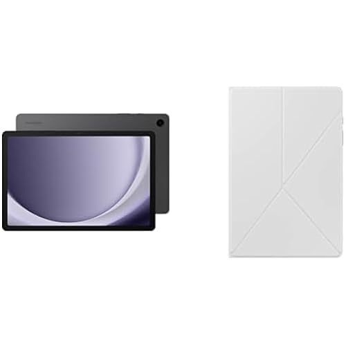 SAMSUNG Galaxy Tab A9+ 10.9” + Galaxy Tab A9+ Book Cover (White) 128GB Android Tablet, Big Screen, Quad Speakers, Upgraded Chipset, Multi Window Display, Slim, Durable, US Version, 2023, Graphite