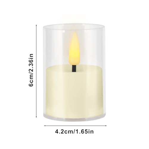 Image of 12-Pack Ivory Flameless LED Tea Light Candles with Clear Acrylic Holders & Remote, Flickering Battery Operated Tea Lights with 2 /4 /6 /8 Hour Timer for Weddings, Home Decor, Parties & Centerpieces