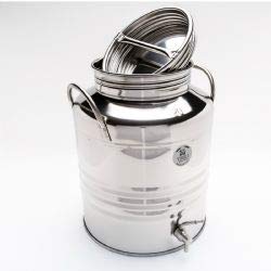 FUSTO IN ACCIAIO INOX 18/10 PER OLIO LT. 20 + RUBINETTO