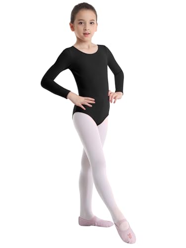 Image of inhzoy Kids Baby Girls Long Sleeves Ballet Dance Gymnastic Workout Tank Leotard Sports Bodysuit Jumpsuit
