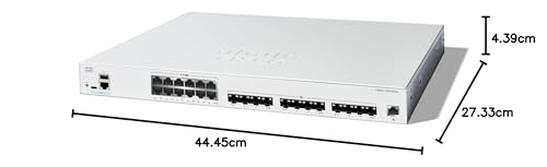 Image of Cisco Catalyst 1300-24XTS Managed Switch, 12 Port 10G Copper, 12x10GE SFP+, Limited Lifetime Protection (C1300-24XTS)
