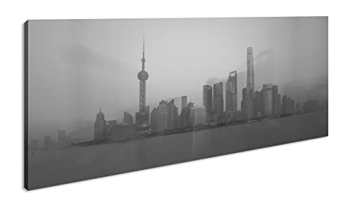 Cadre de bois skyline moderne panorama 120 x 60 cm pour habiller un grand mur vide