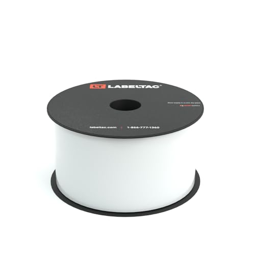 LabelTac High Performance Weatherproof 10-Year Vinyl Label Supply, Industrial Label Tape for LabelTac 4 & Pro X Printers, Durable Facility & Warehouse Label Material - White, 2.5