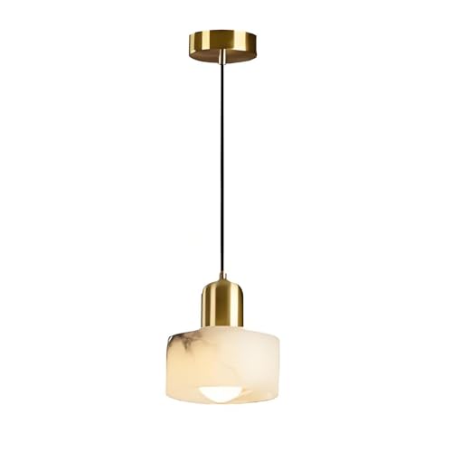 Suspension en albâtre véritable et finitions laiton design luxe