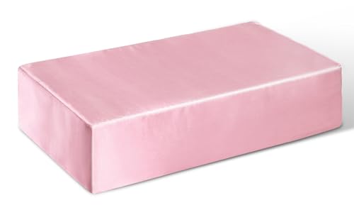 P Pothuiny Pink Satin Cube Pillowcase, 24