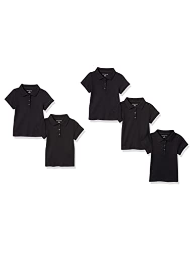 Image of Amazon Essentials Girls and Toddlers' Short Sleeve Uniform Polo Shirt, Multipacks