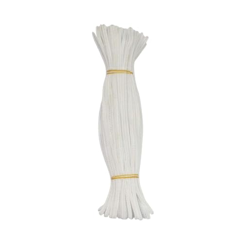 Image of 100Pc Pipe Cleaners Craft Set | Chenille Stem Fuzzy Sticks DIY Craft Supplies for Art Projects Activities, Decorations, Flower Making, Modeling & Sculpting (White)