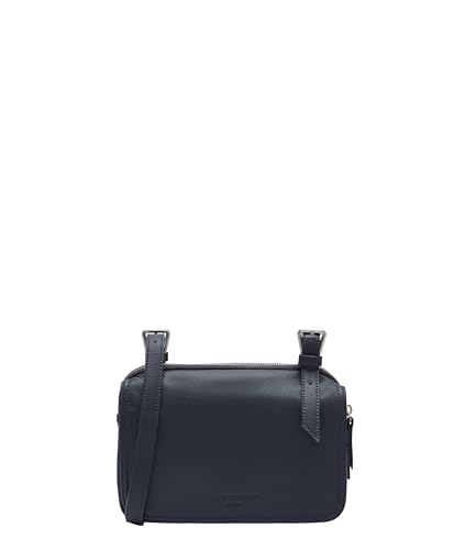 Sac à bandoulière en cuir premium au fini Harris bleu marine