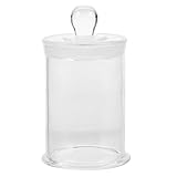 Healifty Glass Specimen Bottle 4.7 Inch Clear Round Sample Jar with Lid Reusable Chemical Container for Lab and Industrial Use