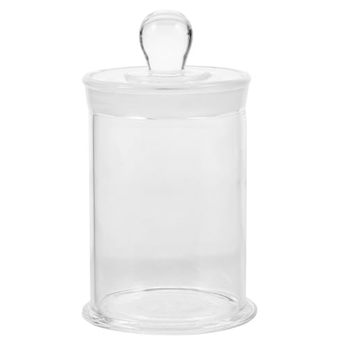 Healifty Glass Specimen Bottle 4.7 Inch Clear Round Sample Jar with Lid Reusable Chemical Container for Lab and Industrial Use