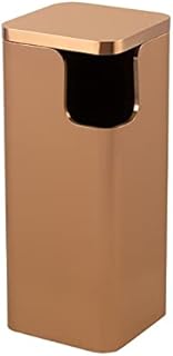 WUHUQN Bote de basura de acero inoxidable cuadrado vertical con cenicero de apertura lateral, cubo de basura comercial de acero inoxidable para dibujo de alambre