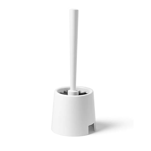 Sulfar Toilet Brush with Holder | Long Handle Toilet Cleaning Brush for Indian & Western Style Toilets | Deep Cleaning Compact Design Black 1 Pc