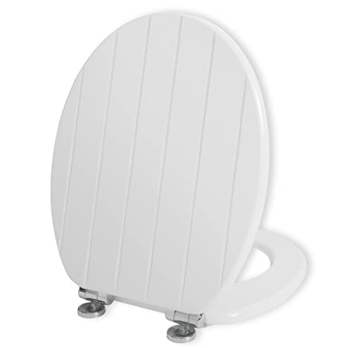 Angel Shield White Wooden Toilet Seat...