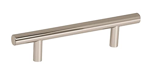Image of Amerock 10 Pack 3-3 /4 inch Bar Pulls Polished Nickel Drawer Pull | 3-3 /4 inch (96mm) Center-to-Center Mounting Distance and 6-1 /8 inches Overall Length, Durable Carbon Steel Cabinet Hardware