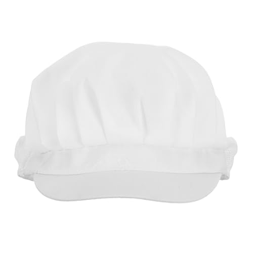 VILLFUL Cappello da Lavoro Antistatico Rete Ventilata Bianco Unisex per Cucina, Catering e Ristorazione Professionale, Berretto da Cuoco Regolabile per Spazi Puliti e Sicurezza Sul Lavoro