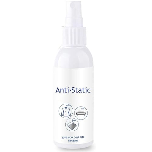 Antistatik Spray Kleidung, Anti Static Spray, für Kleidung, Textilien, Möbel und Auto, Reduziert Statische Aufladung, 80 ml