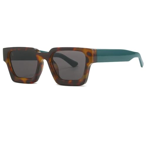 Lunettes de soleil punk finition léopard : l'élégance vintage UV400