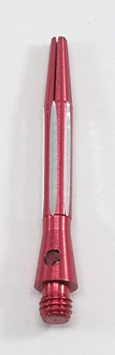 US Darts - Contoured/Scalloped Red Dart Shafts - 2 Sets (2BA Short) + O'rings