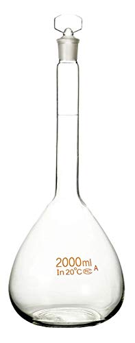 DB2000 Glass 2000ml Volumetric Flask Class A with Ground Stopper