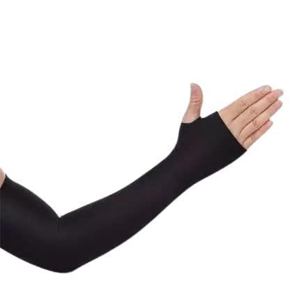 CHITRANSH ENTERPRISE Nylon Arm Sleeve For Men & Women (L, Black)