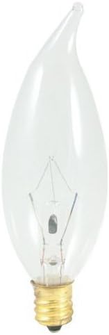 25 Pack -- 25 Watt Clear Flame Shaped Incandescent Light Bulb, Candelabra Base