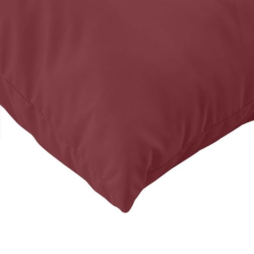 Coussin de palette bordeaux (lot de 3) avec mousse et housse en polyester doux - 7