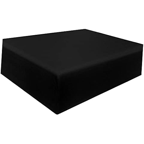 1 Piece Fitted Bed Sheets Set Microfiber Bedding Sheets - Deep Pockets (Black, Fitted Sheet ( Twin )) Cover