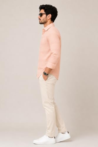 Image of The Kab's Men Casual Shirt | Textured Cotton Fabric Regular Fit Shirts for Men Stylish | Full Sleeve Shirt for Man | Comfortable Breathable Fabric | Perfect for Casual Office and Outing Wear